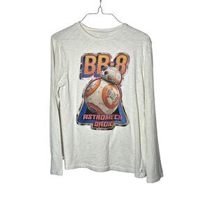 GAP Boy's Star Wars BB-8 Long Sleeve Graphic White T-shirt Size XXL Disney